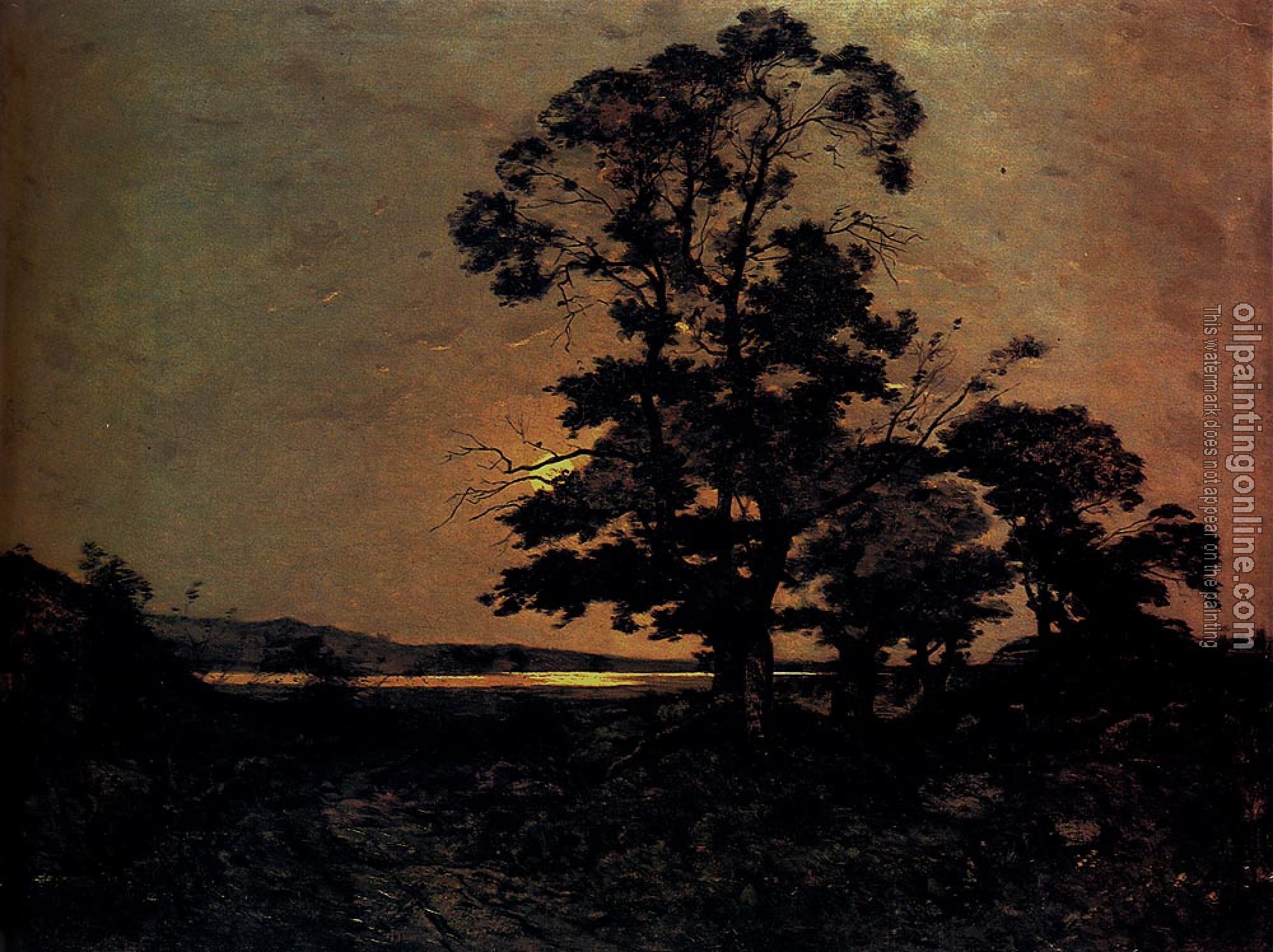 Henri-Joseph Harpignies - Moonlight On The Loire